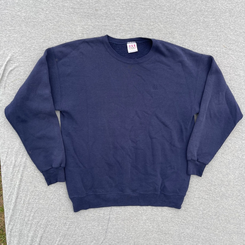 Vintage USA Olympics Navy Blue Crewneck Sweatshirt XLT Tall Made in USA
